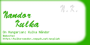 nandor kulka business card